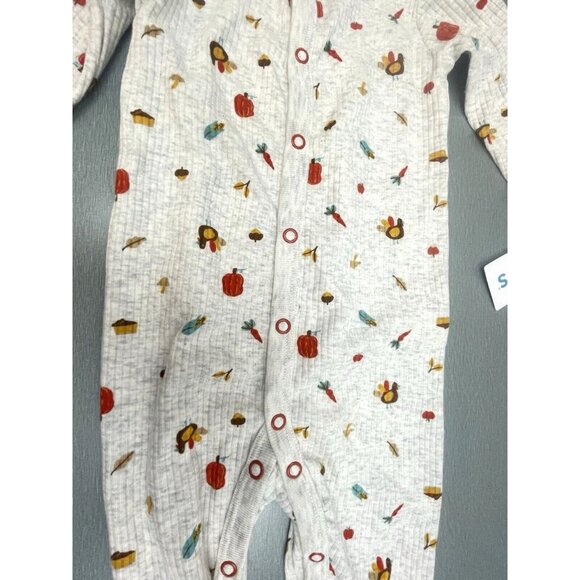 Carter's Size 6 Months Thanksgiving Snap-up Sleep & Play Bodysuit in Grey - Picture 5 of 5